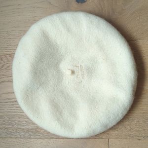 Coach Lambs Wool Cream Beret